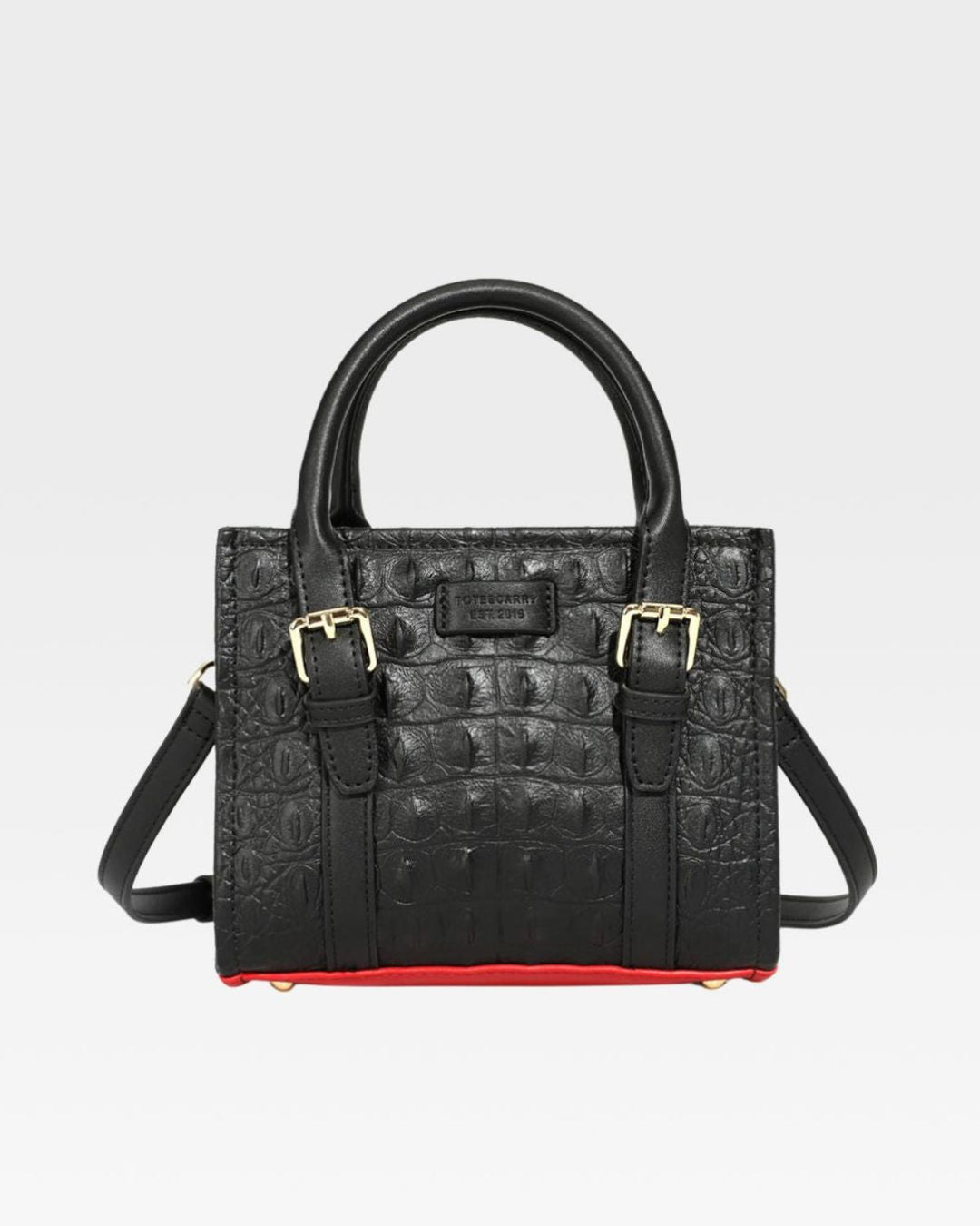 Apollo 2 Mini Tote Bag in Black Red Bottom