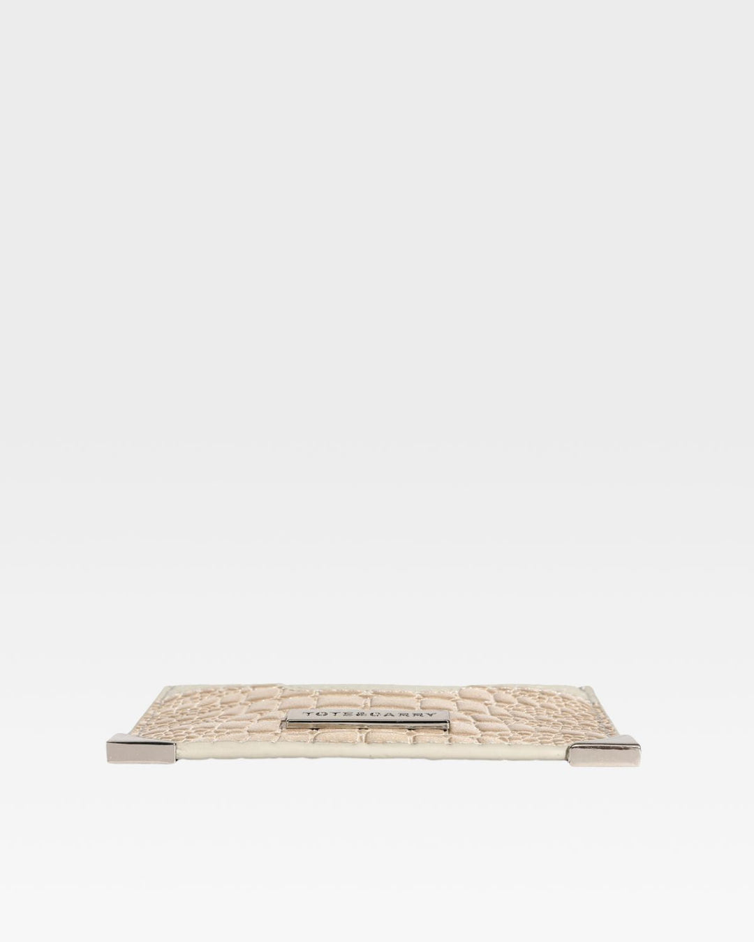 Croc Card Holder Wallet in Beige