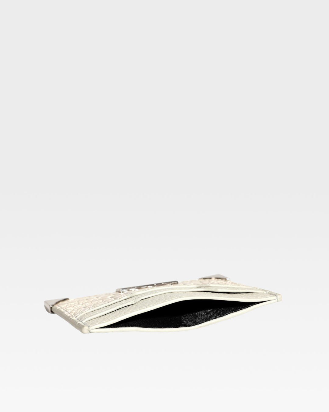 Croc Card Holder Wallet in Beige