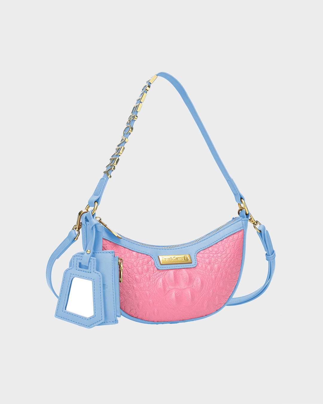 Cutie Shoulder Purse in Blue & Pink
