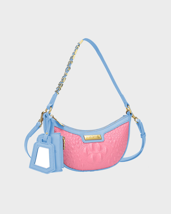 Cutie Shoulder Purse in Blue & Pink