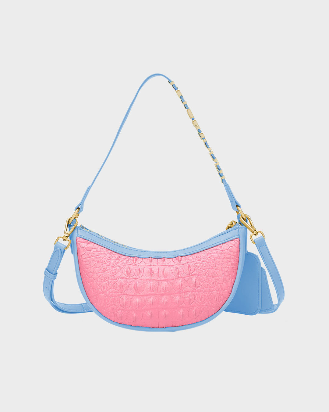 Cutie Shoulder Purse in Blue & Pink