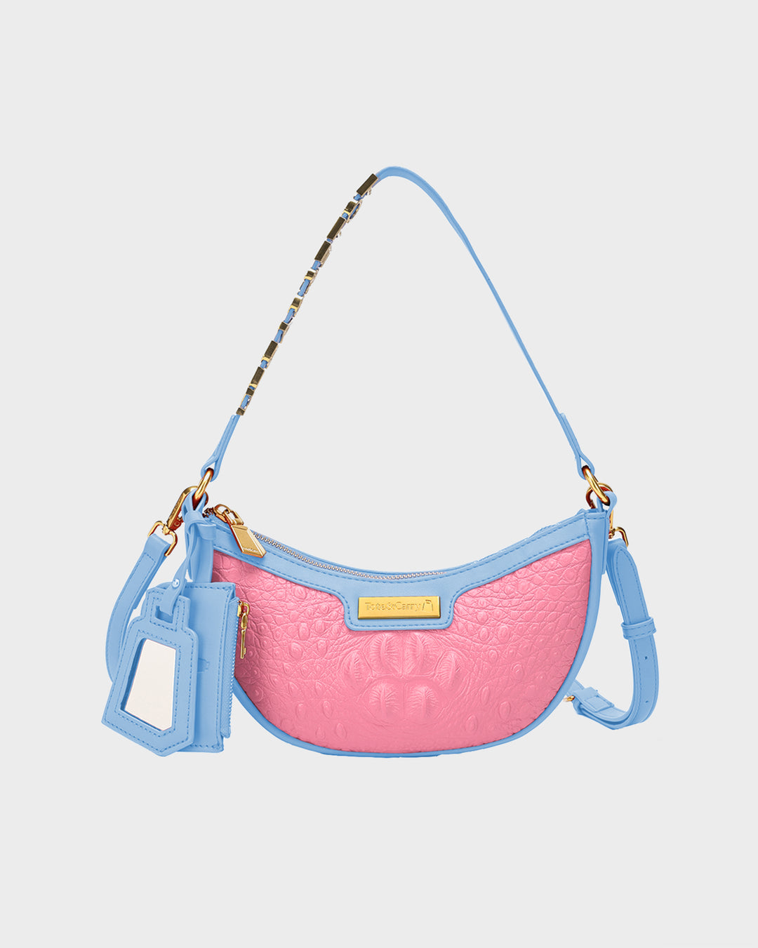 Cutie Shoulder Purse in Blue & Pink