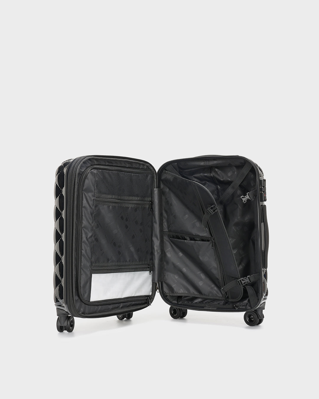 Diamond 3 Piece Luggage Set in Black