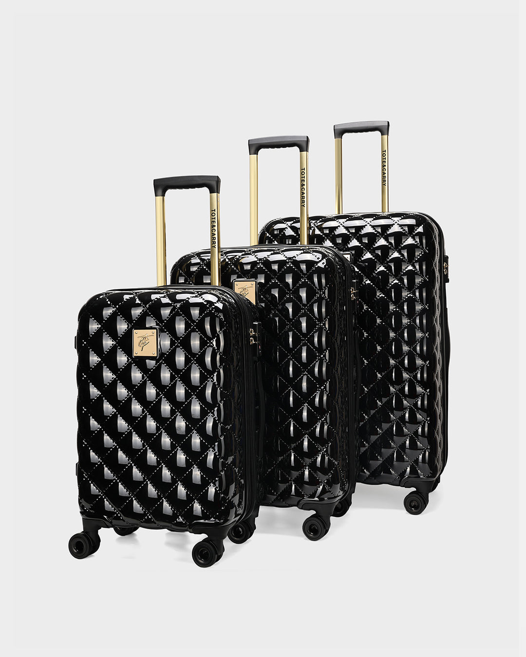 Diamond 3 Piece Luggage Set in Black