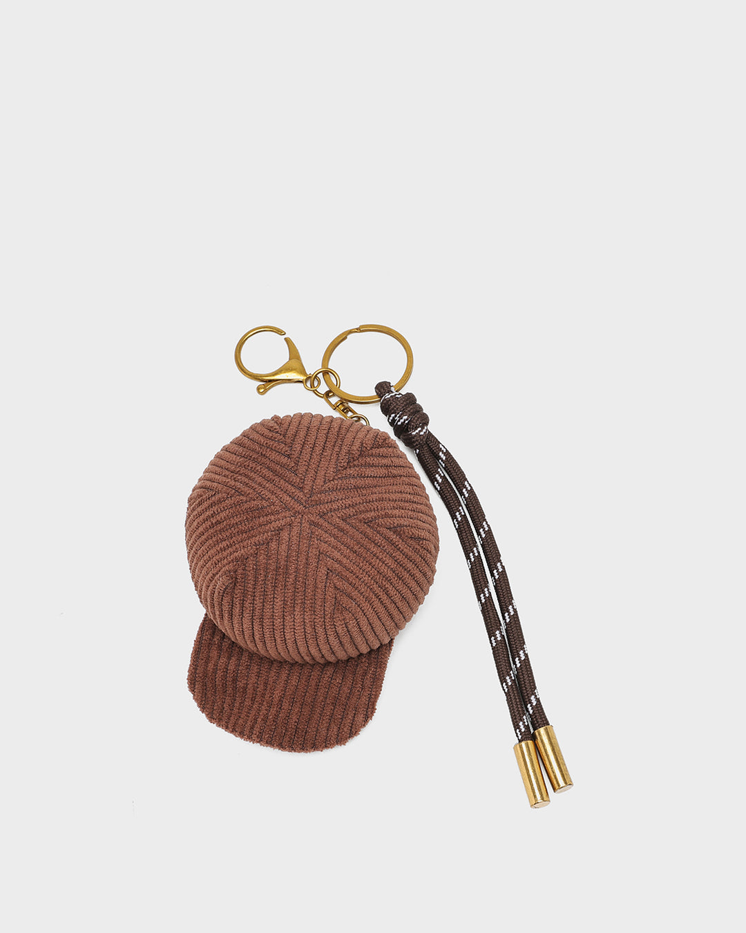 Fuzzy Hat Bag Charm in Brown