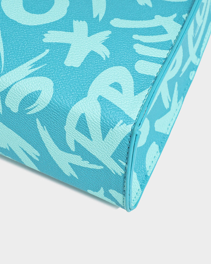 Graffiti Shoulder Bag in Blue