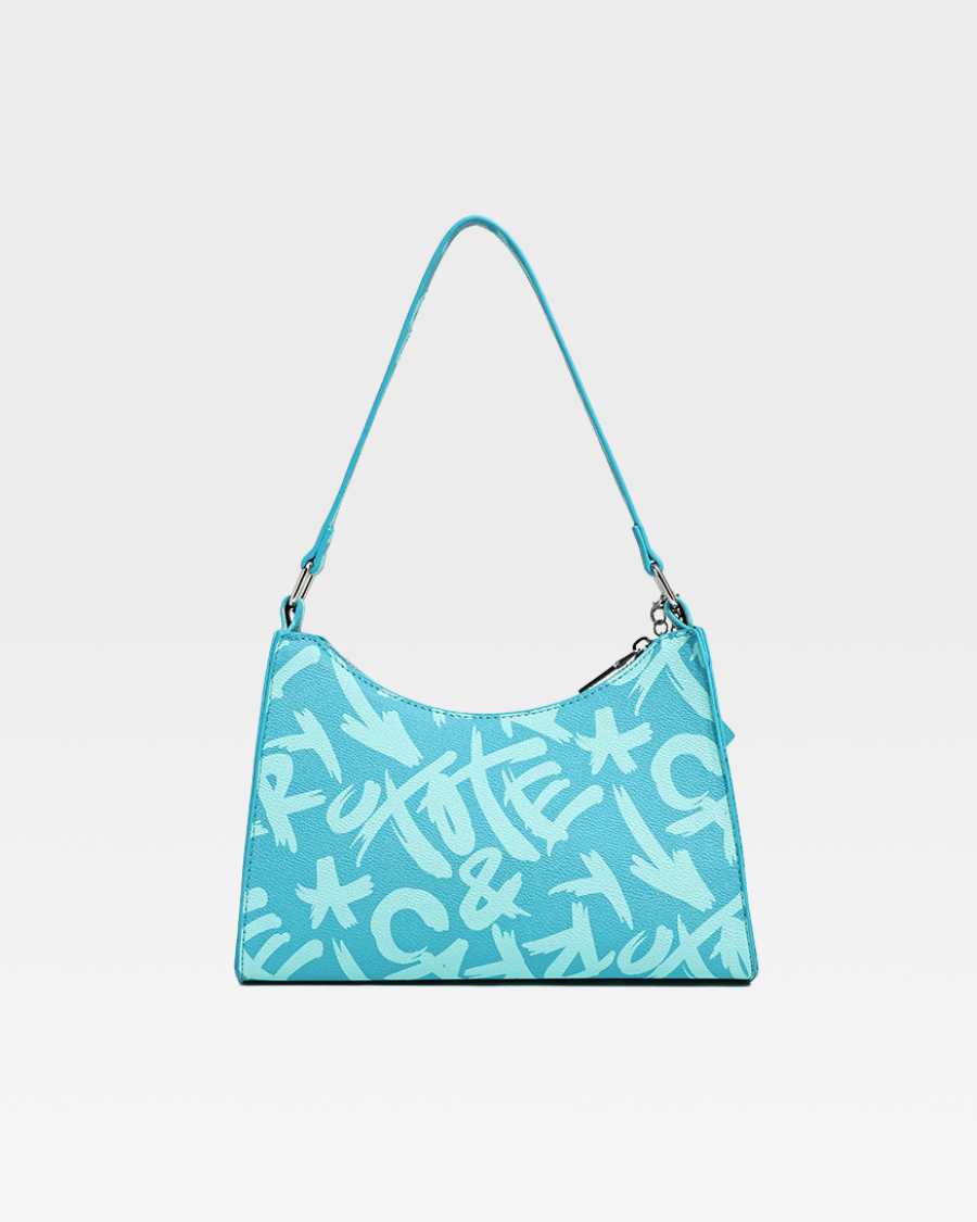 Graffiti Shoulder Bag in Blue