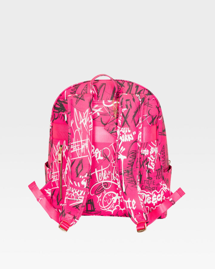 Graffiti Tombstone Roller Duffle Set in Neon Pink