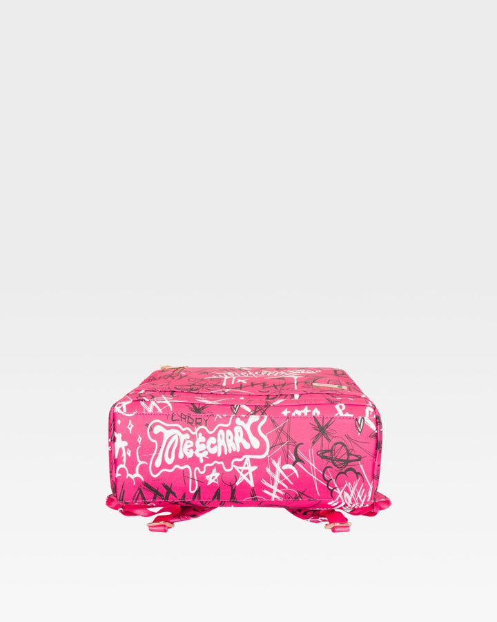 Graffiti Tombstone Roller Duffle Set in Neon Pink