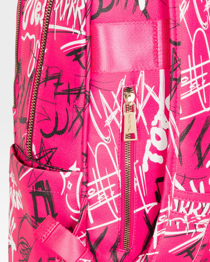 Graffiti Tombstone Roller Duffle Set in Neon Pink