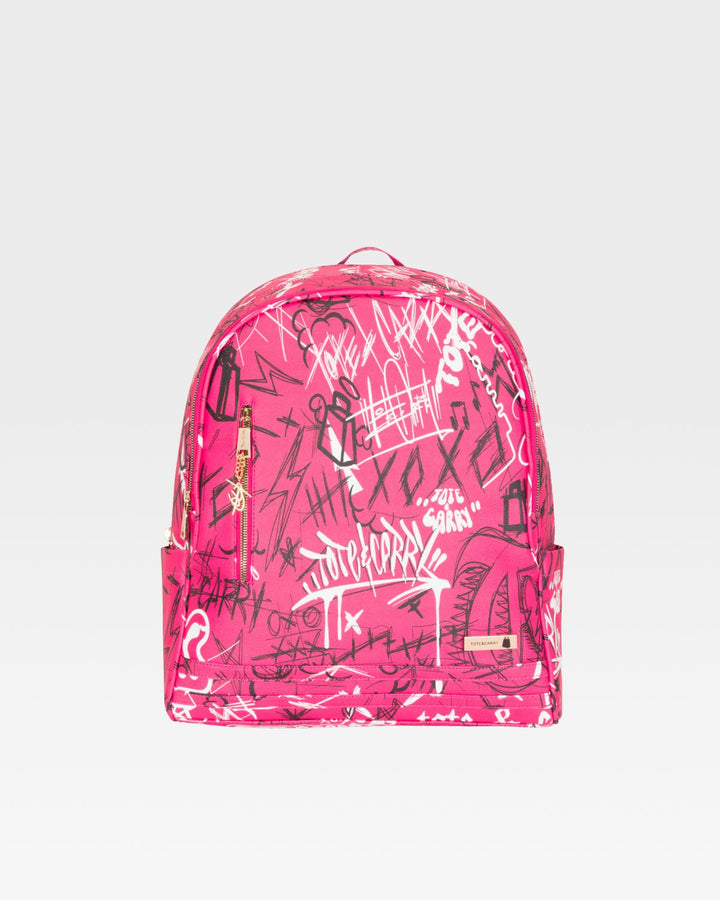 Graffiti Tombstone Roller Duffle Set in Neon Pink