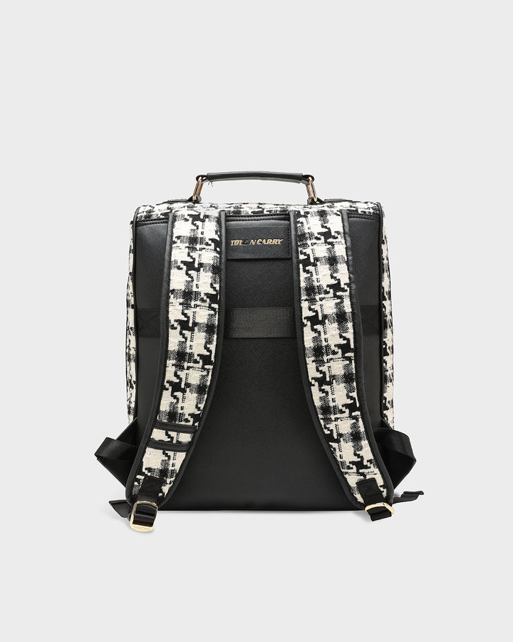 Houndstooth Backpack in Black & White