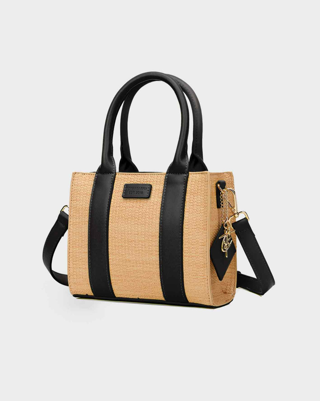 Pebble Leather Mini Tote Bag in Black
