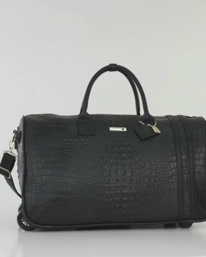 Apollo 2 Rolling Duffle Bag in Black