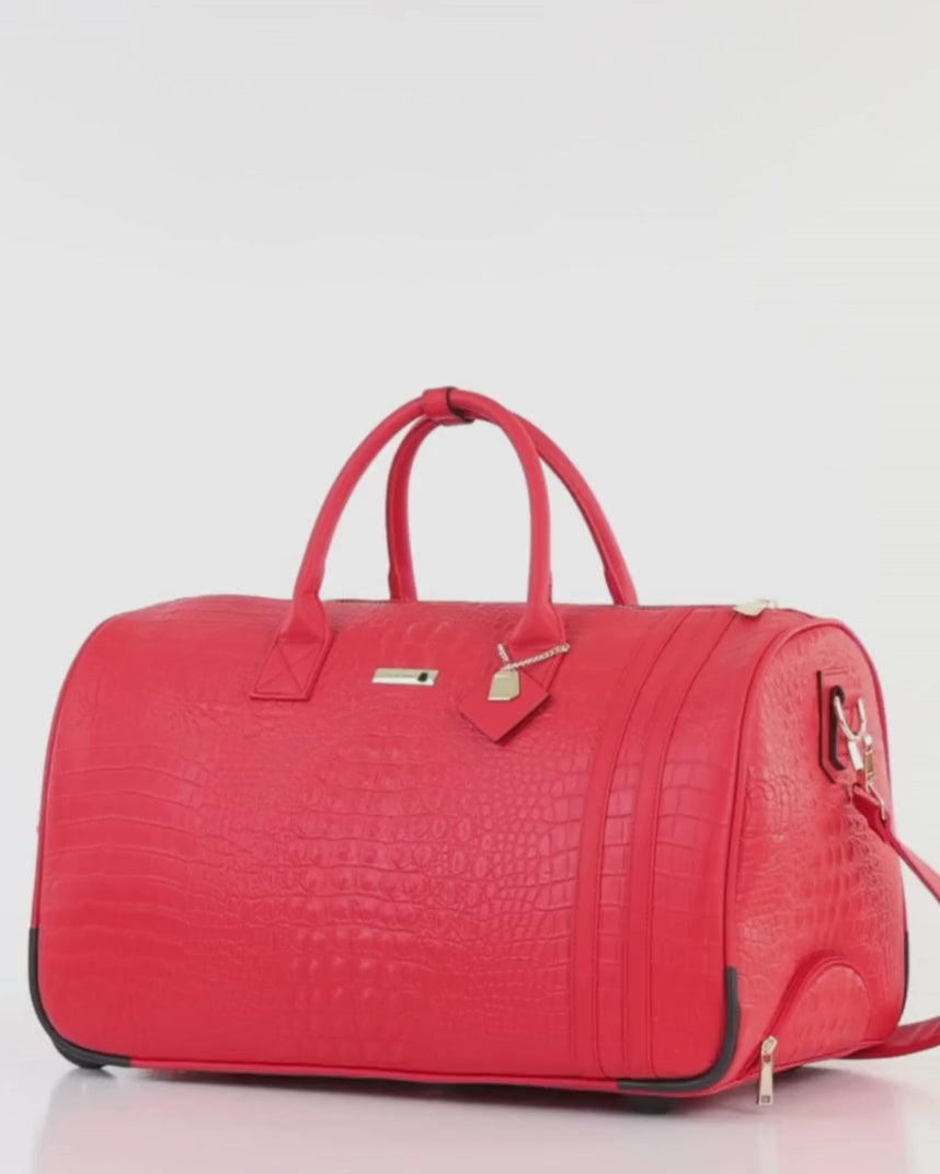 Apollo 2 Rolling Duffle Bag in Red