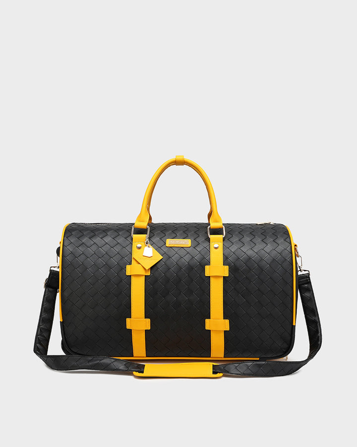 Bodega Rolling Travel Set in Black & Yellow