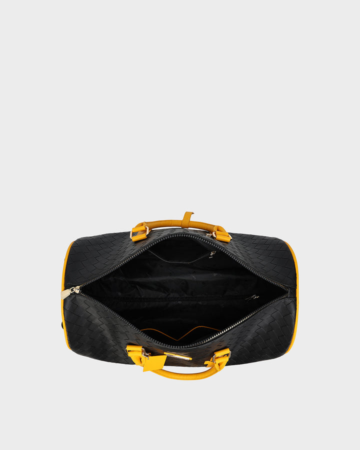 Bodega Rolling Travel Set in Black & Yellow