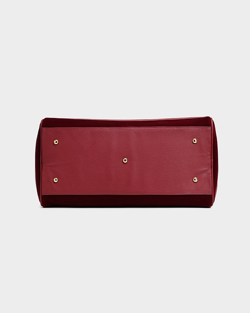 Velvet Travel Set in Burgundy
