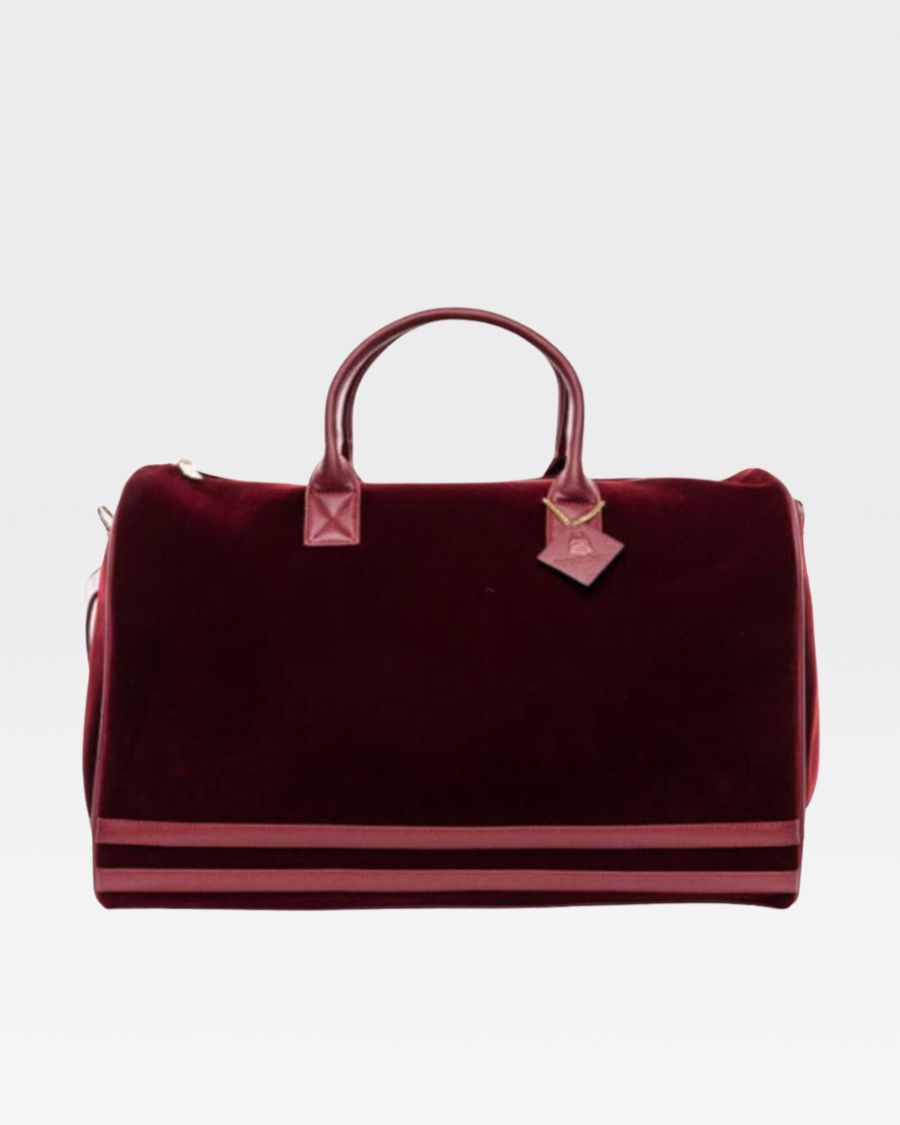 Velvet Travel Set in Burgundy