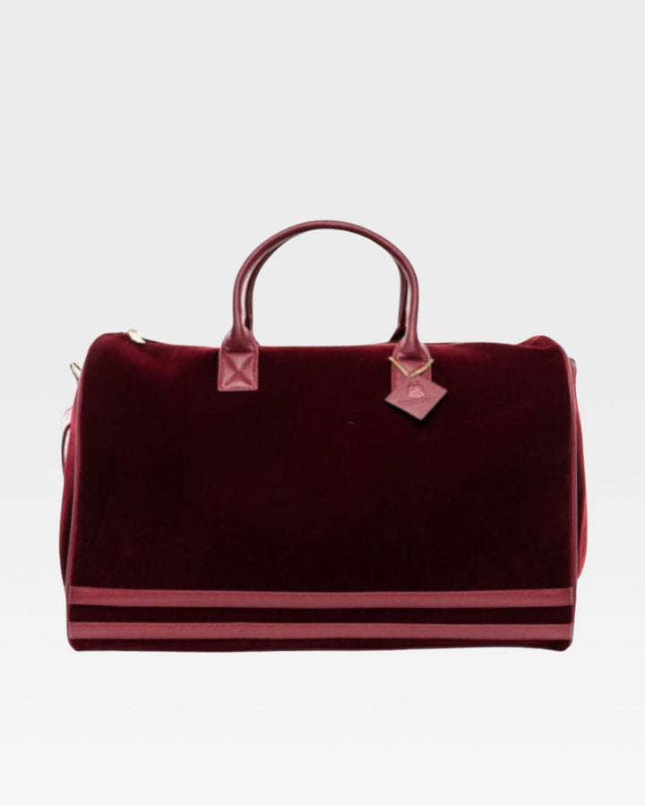Velvet Travel Set in Burgundy