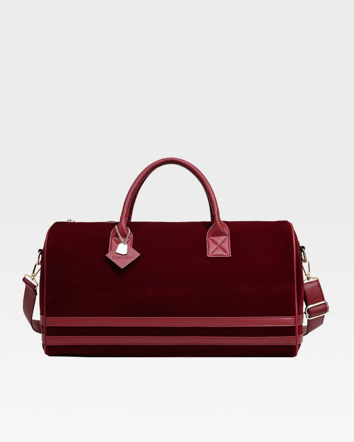 Velvet Travel Set in Burgundy